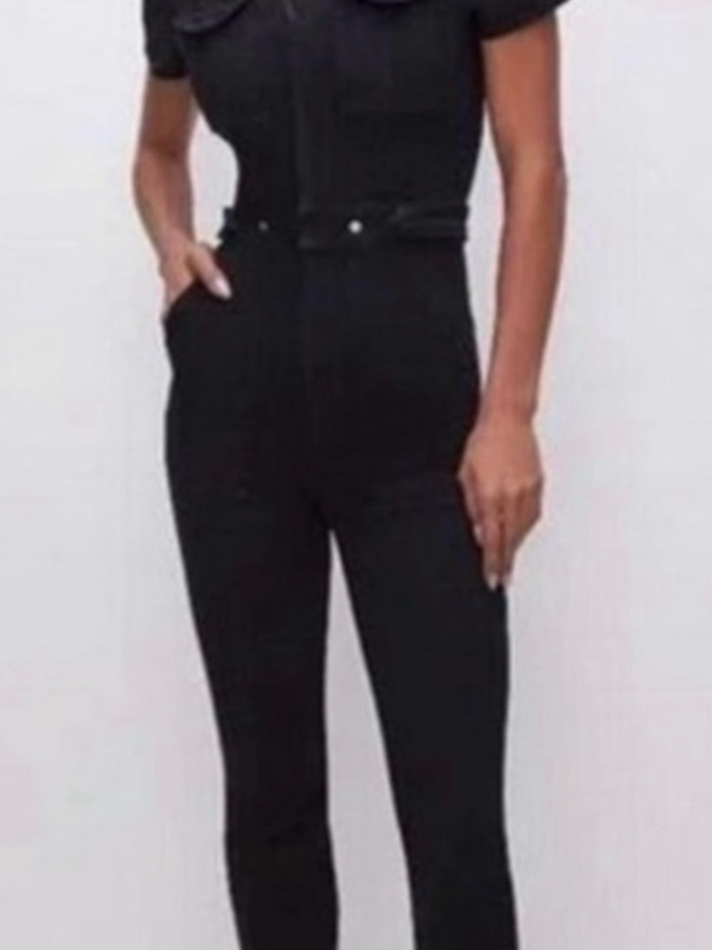 Good American Black Straight-Leg Jumpsuit